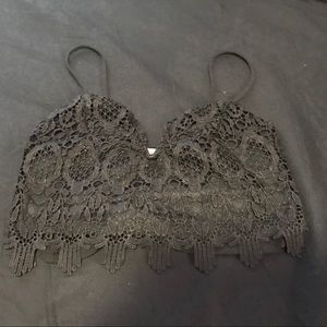 Black Lace Crop Top